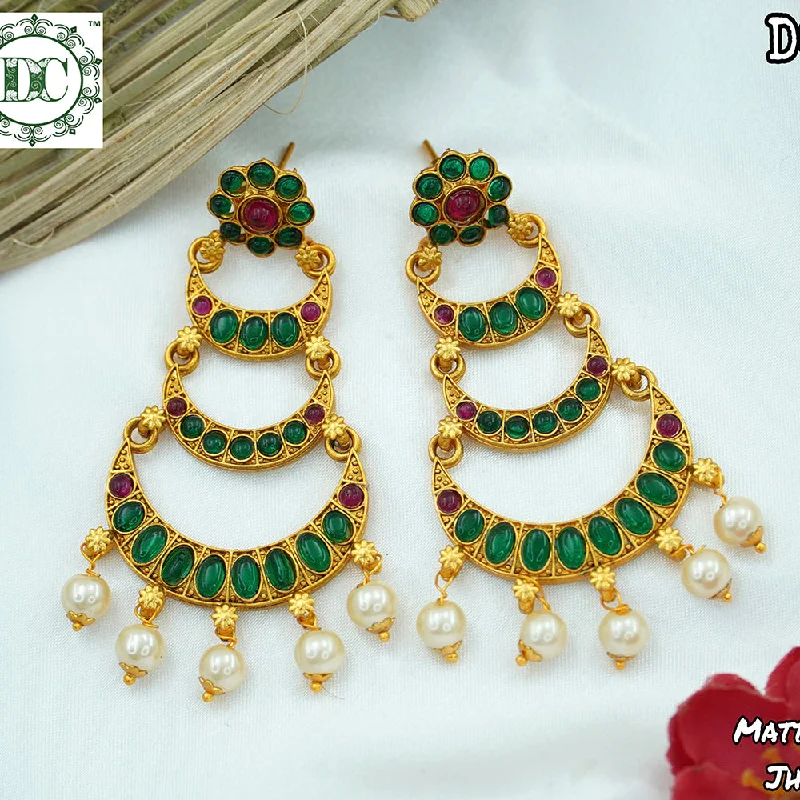 luxurious earrings for women-Diksha Collection Gold Plated  Dangler Earrings