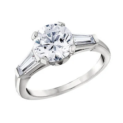 exclusive diamond engagement rings for women-Three Stone Baguette Engagement Ring Grand Version