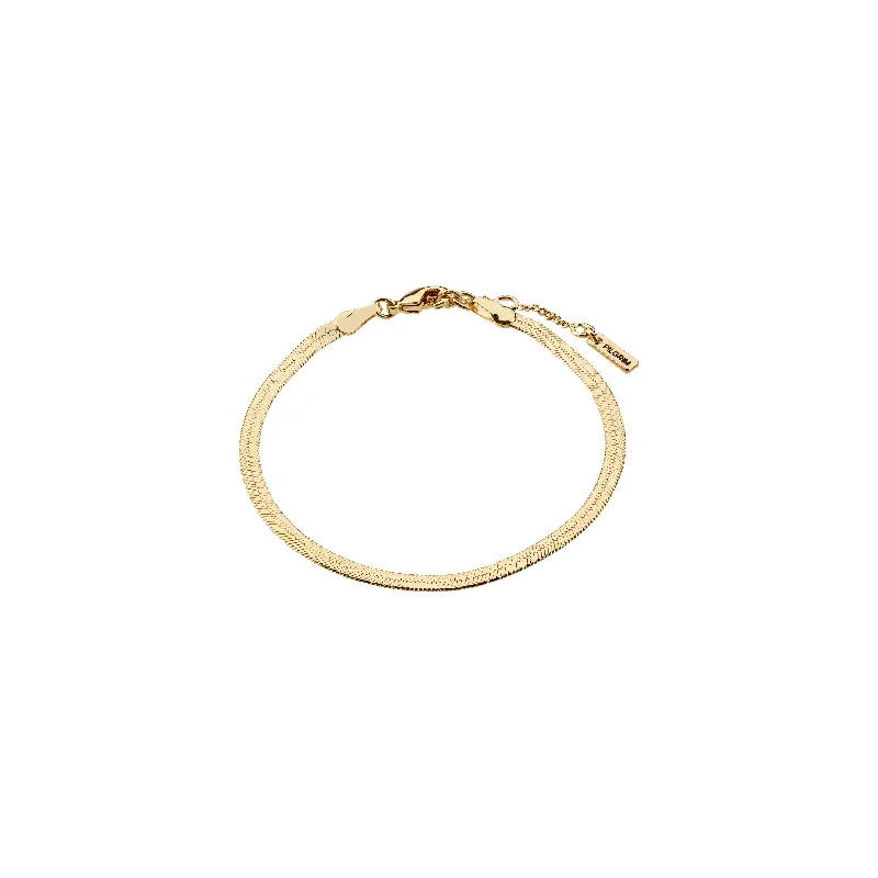 adjustable bangles for women-JOANNA flat snake chain bracelet gold-plated