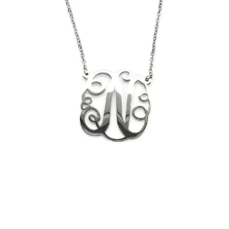 emerald necklaces for women-Stainless Steel Necklace Initial - N