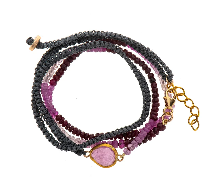 engraved bangles for gifts-Nava Zahavi Yellow Gold Ruby and Sapphire Bracelet