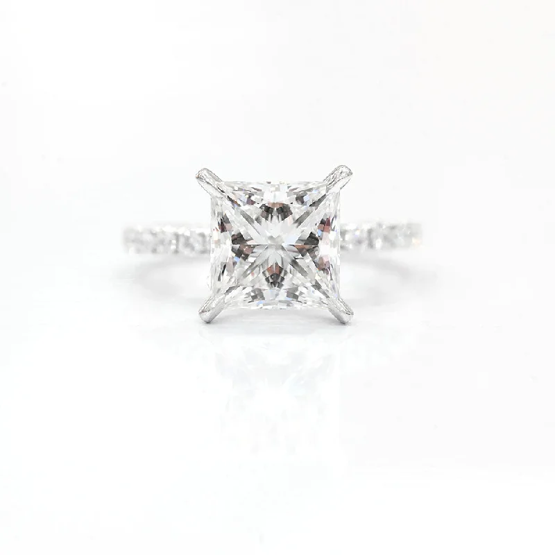 engagement rings for women-4.08 Princess Lab Diamond Engagement Ring