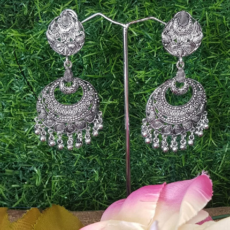 luxurious earrings for women-Shreeji Oxidized Plated Dangler Earrings - 10101024SL