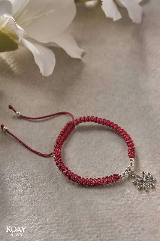 colorful bangles for women-Red Snowflake Bracelet