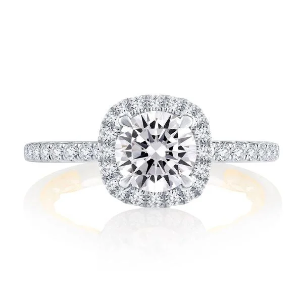 elegant engagement rings for women-A.Jaffe Engagement Rings Classic Two Tone Halo Round Cut Diamond Engagement Ring MECRD2332Q/147