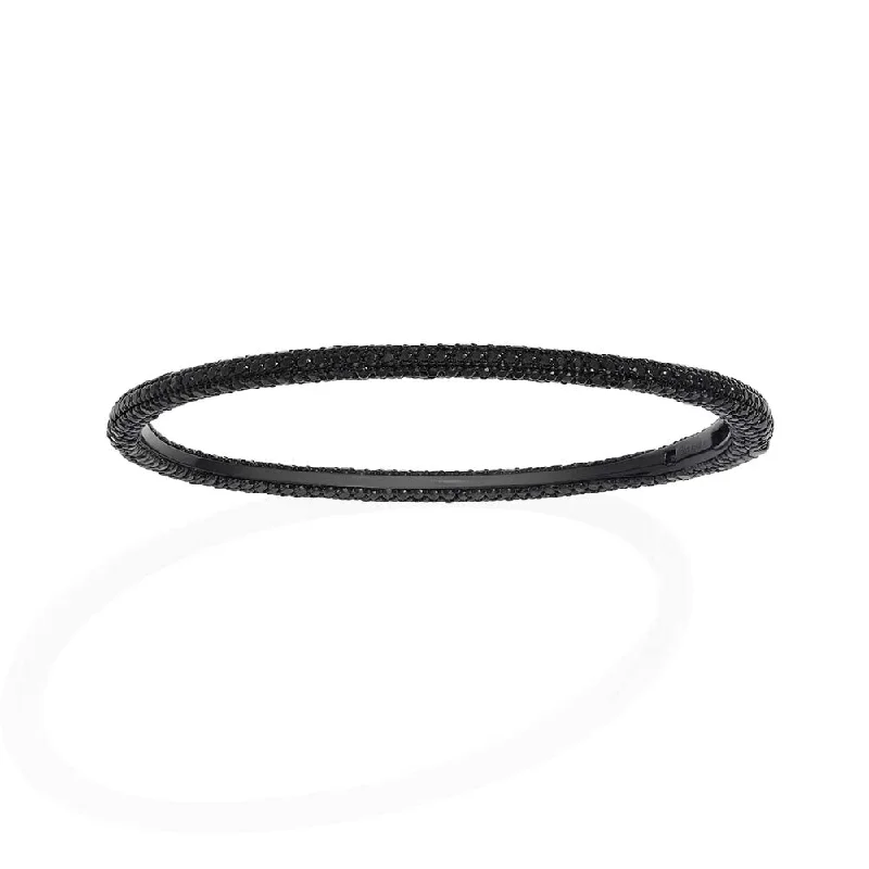 luxury bangles for brides-Black Pavé Bangle