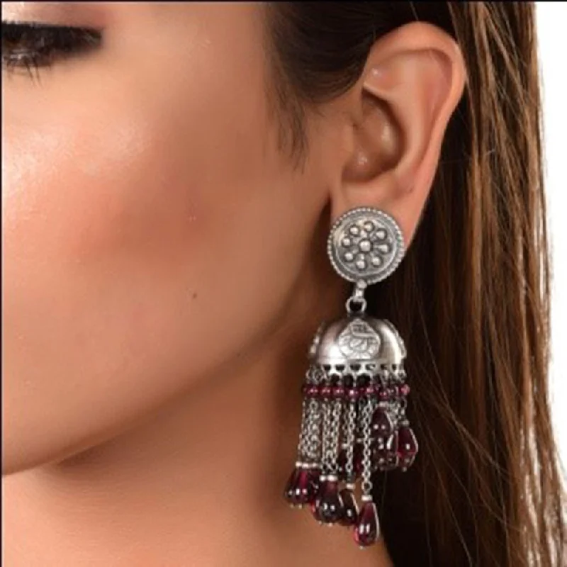 drop earrings for women-Silver Mountain 925 Sterling Silver Jhumki Earrings