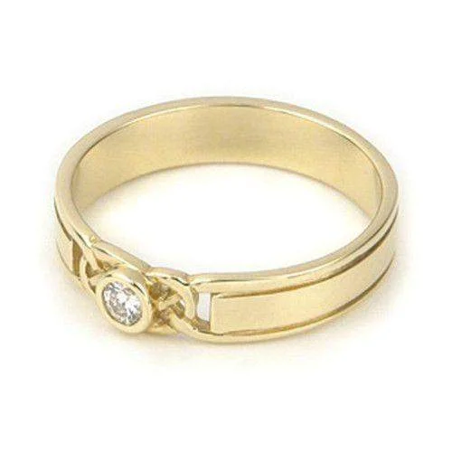 elegant diamond rings for women-Celtic Engagement or Wedding Ring 9ct or 18ct Yellow or White Gold -DR23