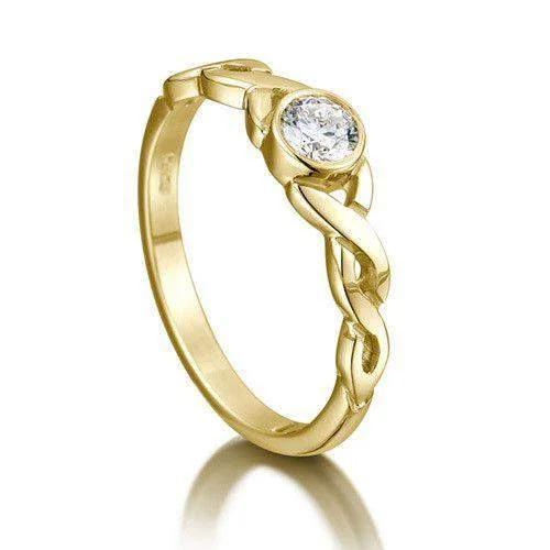 high-end rings for women-Celtic Knot Diamond Ring - Gold, Platinum or Palladium - DR175