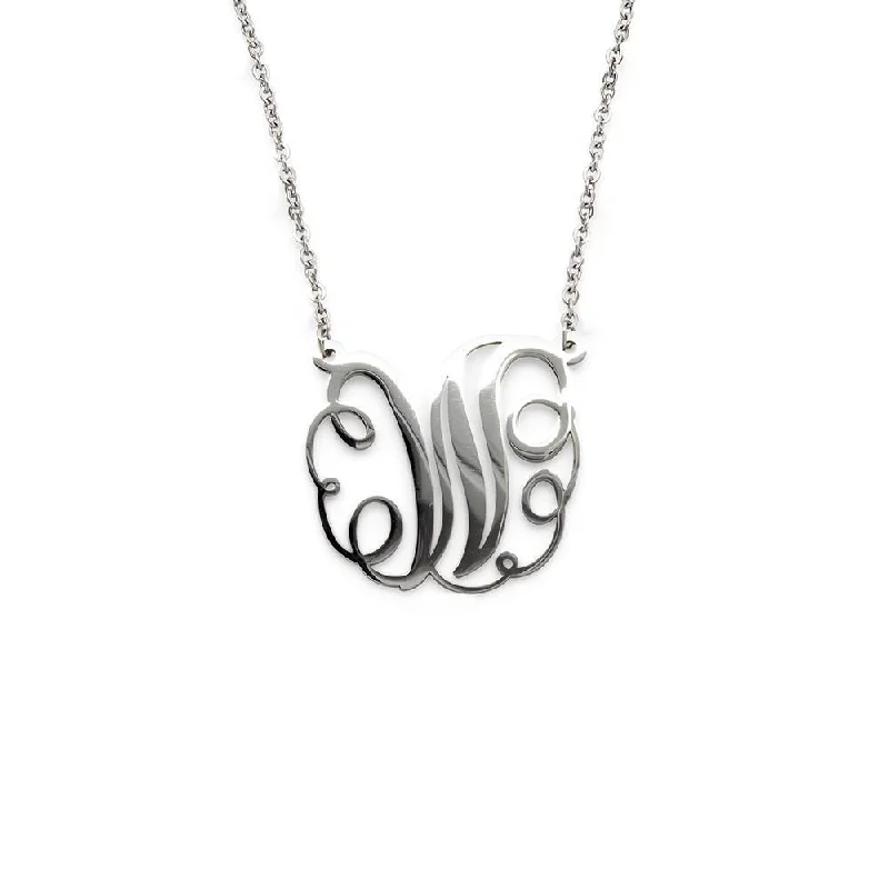 boho necklaces for women-Stainless Steel Necklace Initial - W