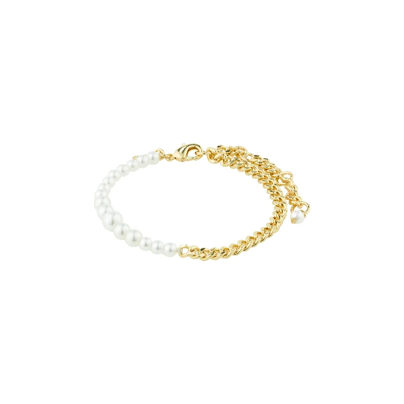 stackable bangles and bracelets for women-RELANDO pearl bracelet gold-plated