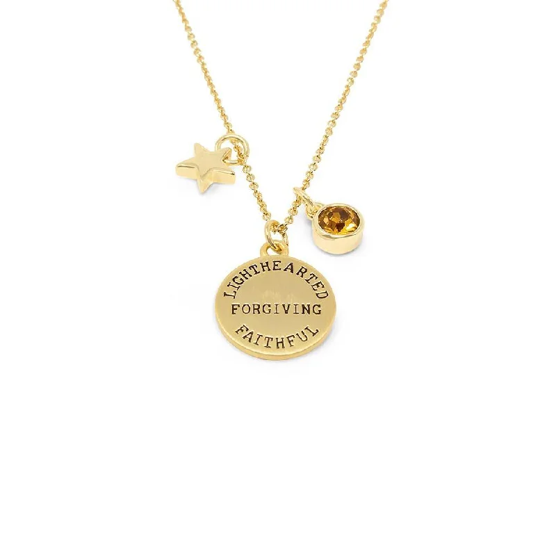 luxury necklaces for women-Birthstone Necklace November Gold Plated