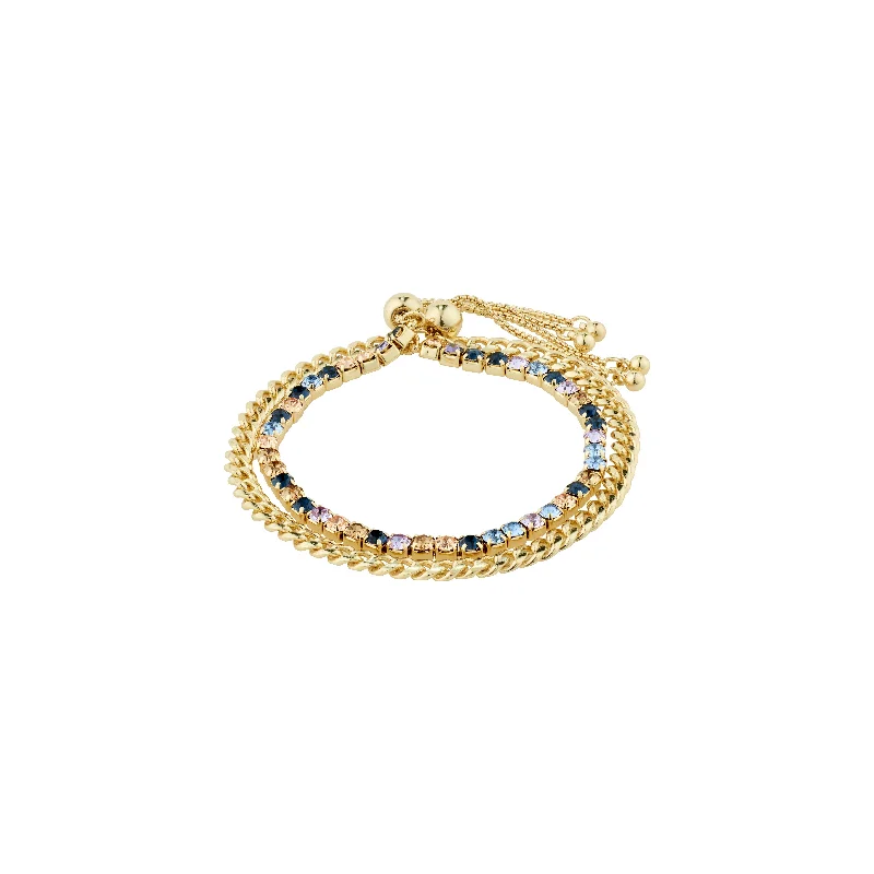 dainty bangles for women-REIGN bracelet, 2-in-1 set, gold-plated