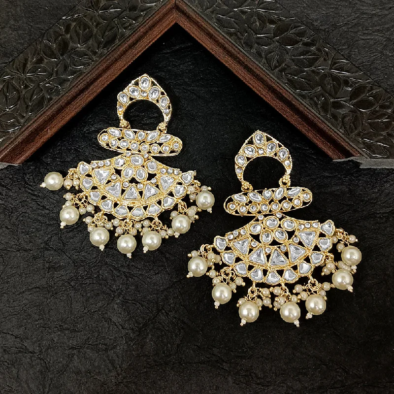 hoop earrings for women-Bhavi Jewels Gold Plated Kundan Stone Dangler Earrings