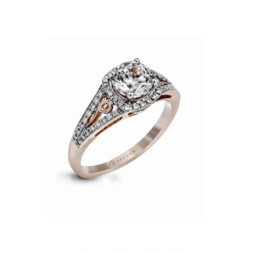 halo diamond engagement rings for women-Zeghani Sg Engagement Ring ZR1137