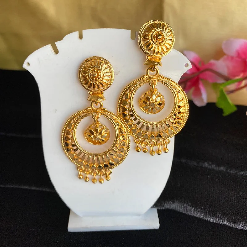 gold-plated earrings for women-Mahavir Gold Plated Dangler Earrings