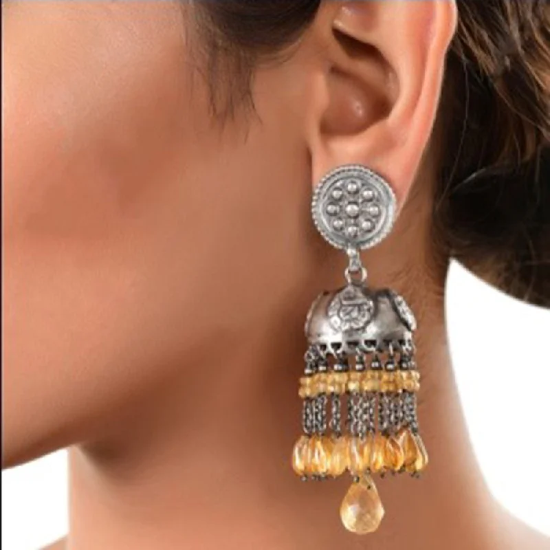 modern earrings for women-Silver Mountain 925 Sterling Silver Jhumki Earrings