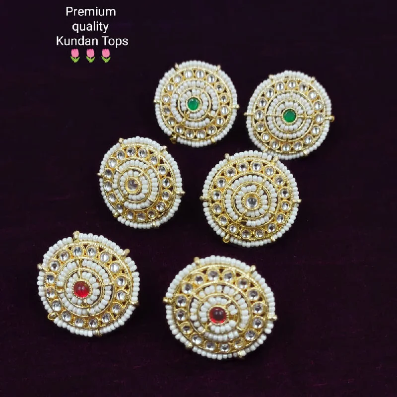 stackable earrings for women-Manisha Jewellery Gold Plated Kundan Stud Earrings