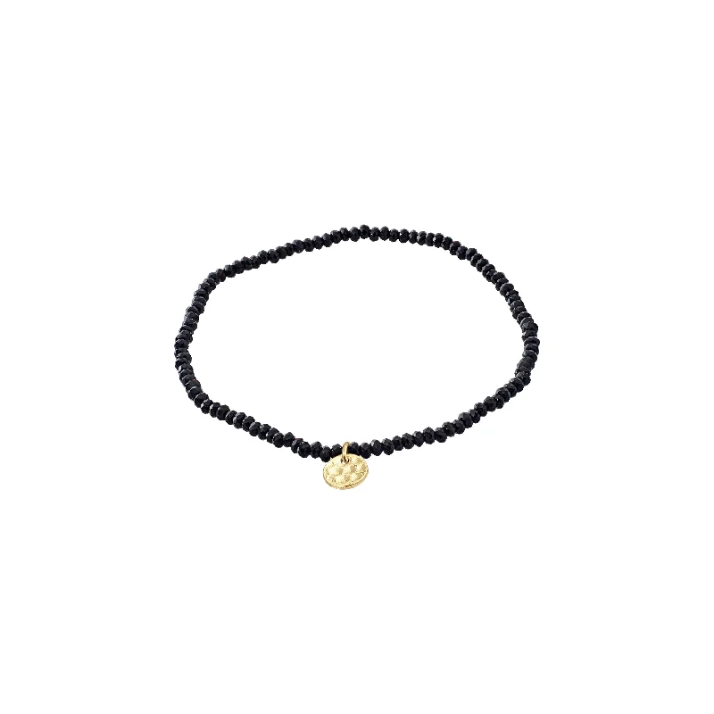 elegant bangles for parties-INDIE bracelet black, gold-plated