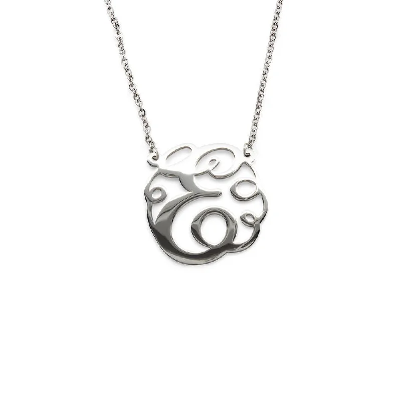 vintage-inspired necklaces for women-Stainless Steel Necklace Initial - E