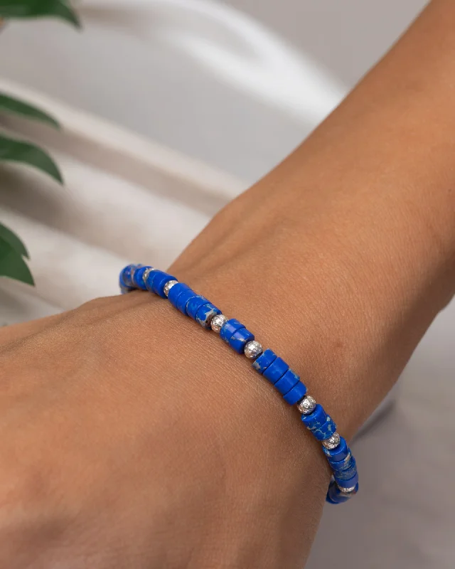 vintage bracelets for women-Jasper Blue Bracelet