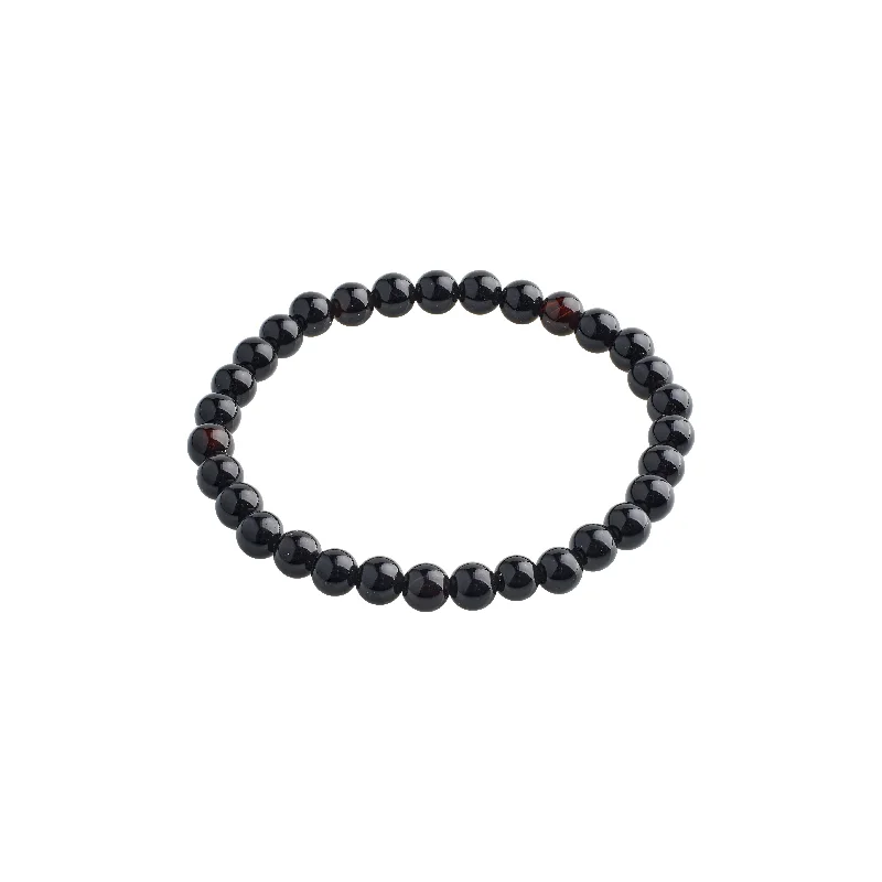 gold bangle sets for women-POWERSTONE bracelet, black agate