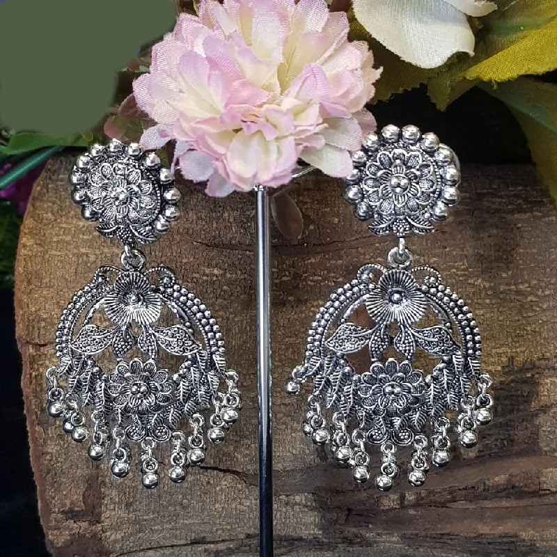 stylish diamond earrings for women-Shreeji Oxidized Plated Dangler Earrings - 10101015SL