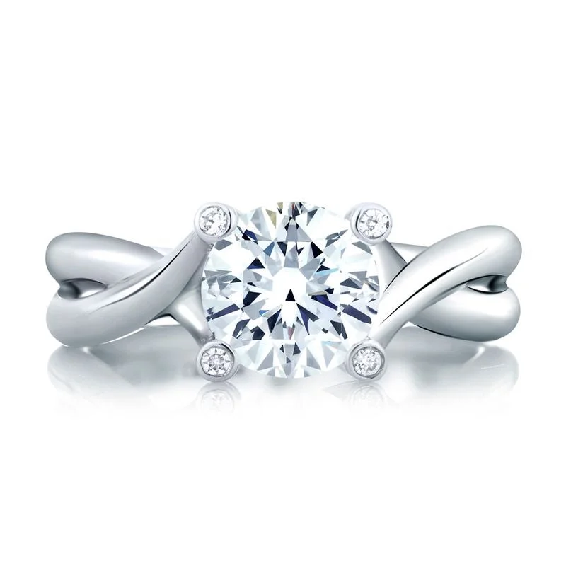 vintage-style engagement rings for women-A.Jaffe Engagement Rings Urban Vine Signature Bubble Solitaire Engagement Ring MES463/103