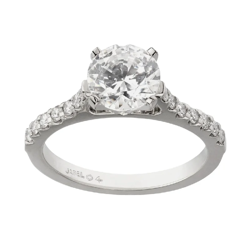 round-cut engagement rings for women-Classic Diamond Band Engagement Rings