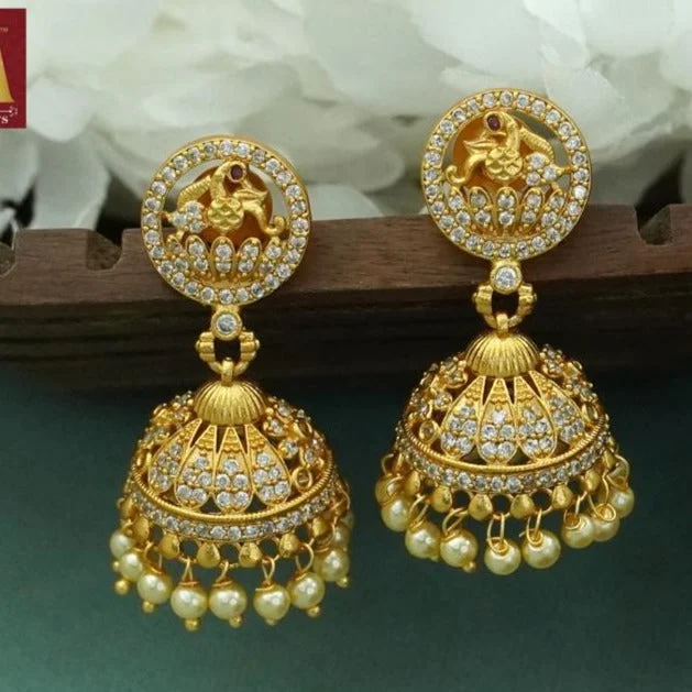 chic dangling earrings for women-Bhargav Arts Gold Plated Jhumki Earrings