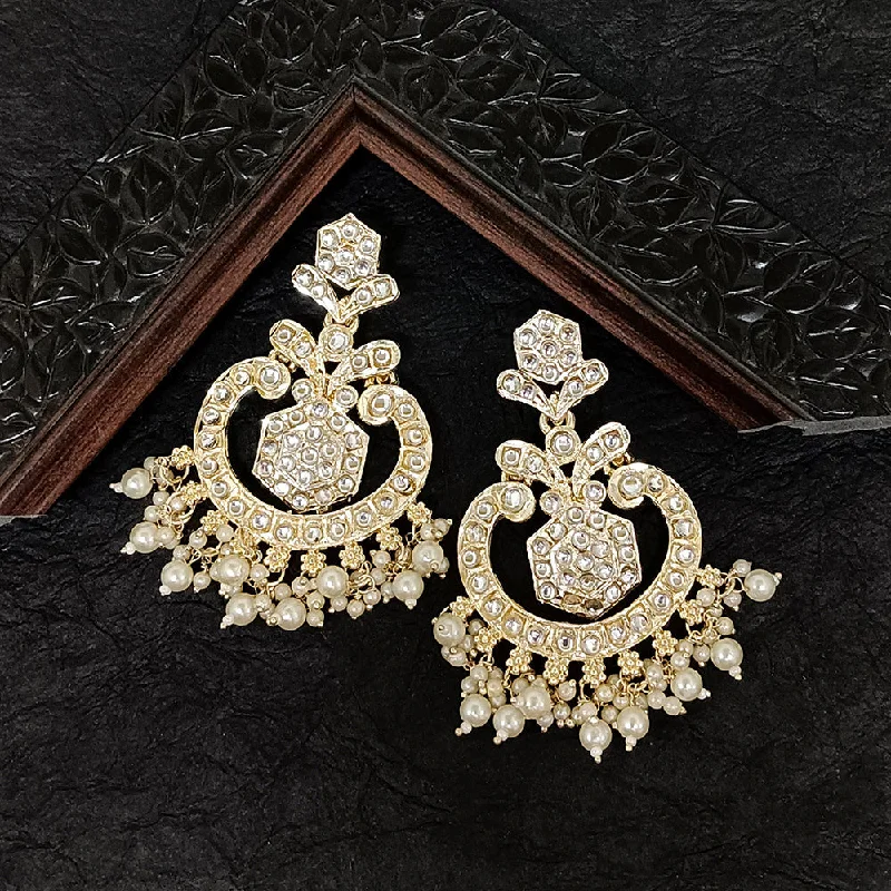 wedding stud earrings for women-Bhavi Jewels Gold Plated Kundan Stone Dangler Earrings