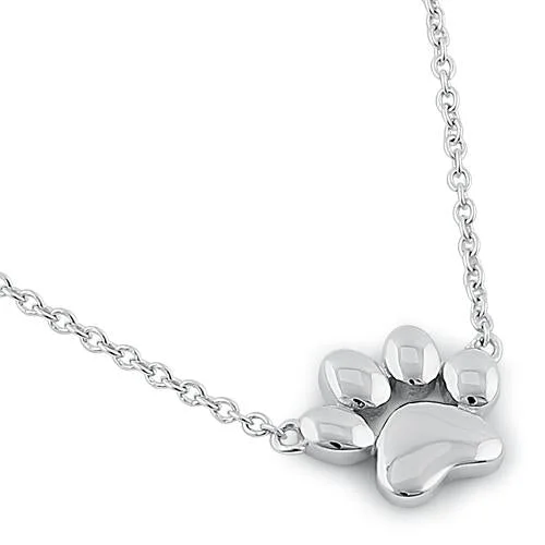 crystal necklaces for women-Sterling Silver Paw Necklace