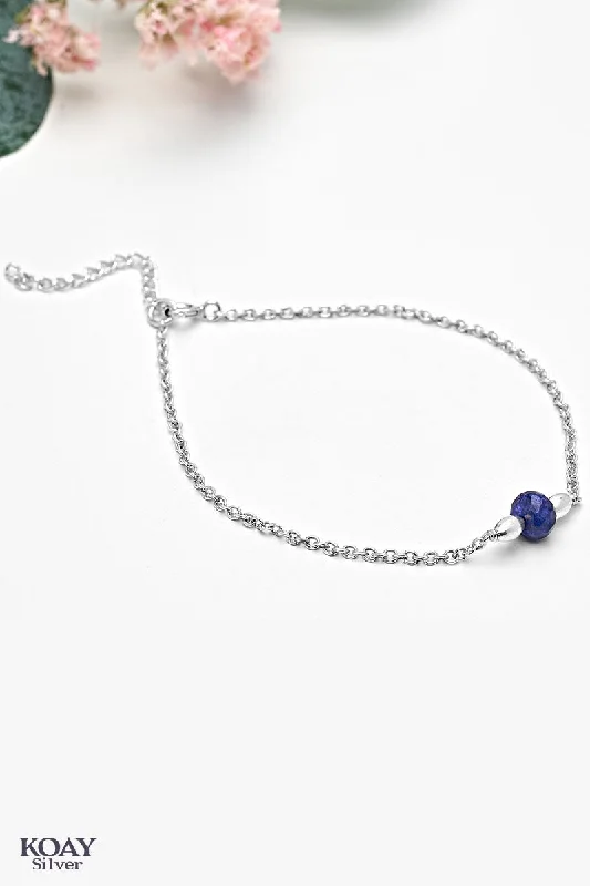 bangle bracelets for women-Navy Stone Bracelet