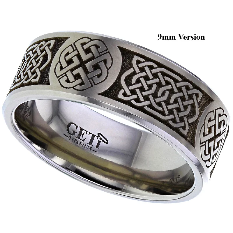 wedding bands for women-Celtic Titanium Ring - 2226CH-CW5