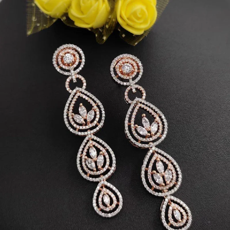 simple hoop earrings for women-Manisha Jewellery American Diamond Earrings