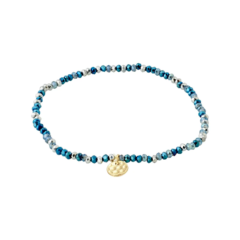 delicate silver bracelets for women-INDIE bracelet blue, gold-plated