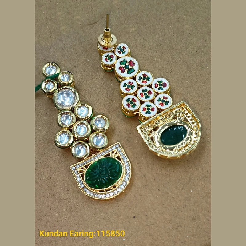 statement earrings for women-Padmawati Bangles Gold Plated Kundan Stone Dangler Earrings