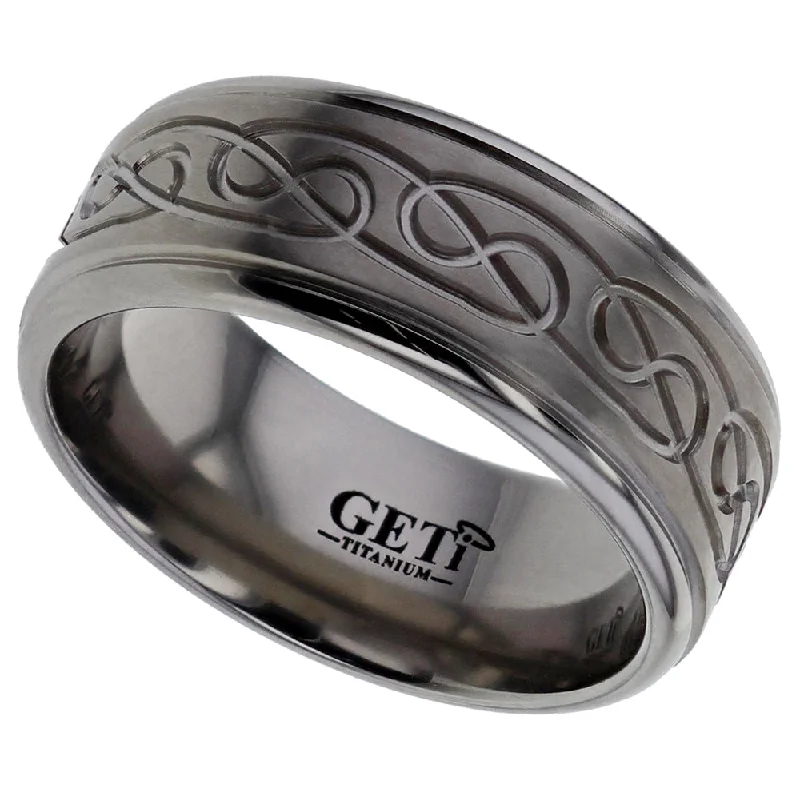 classic gold rings for women-Celtic Titanium Ring - T161