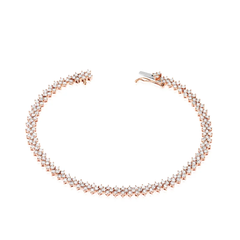 simple gemstone bracelets for women-Chevron Tennis Bracelet