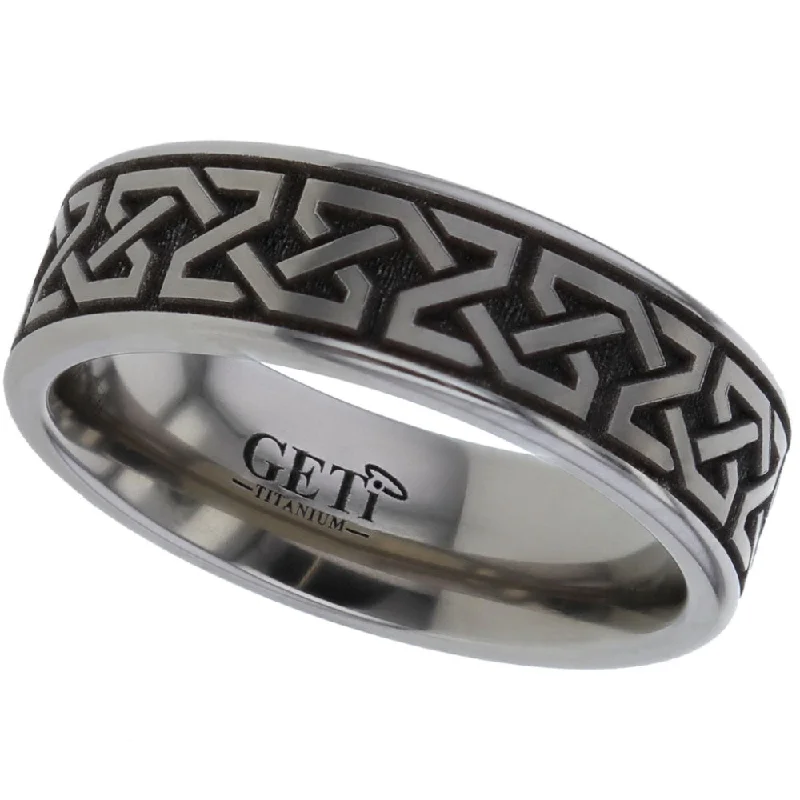 fashion gemstone rings for women-Celtic Titanium Ring - 2226-CLK9