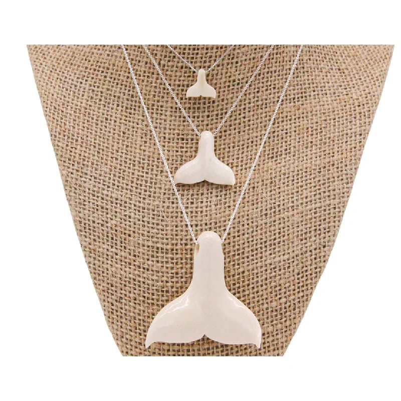 luxurious necklaces for women-Fossil Whale Tail Pendant