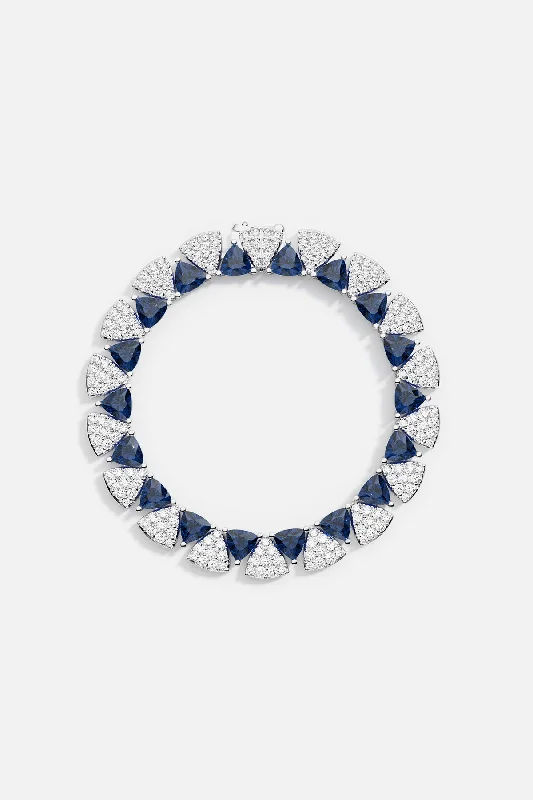 luxury gold bracelets for women-White & Blue Triangle Bracelet