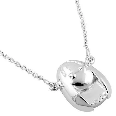 classic pendant necklaces for women-Sterling Silver Virgo Face Necklace