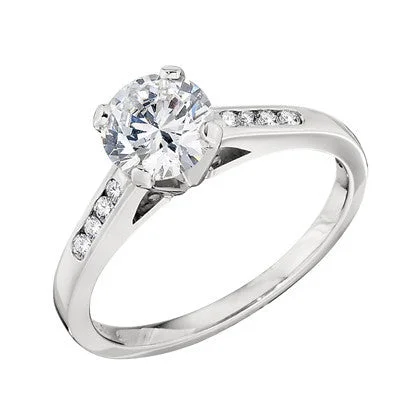 affordable engagement rings for women-Classic Cathedral Channel Set Engagement Ring Setting