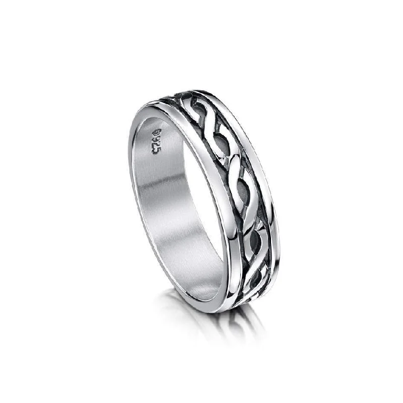 men's rings for women-Ladies Celtic Ring in Silver Gold Platinum or Palladium - R13 - Size J-Q