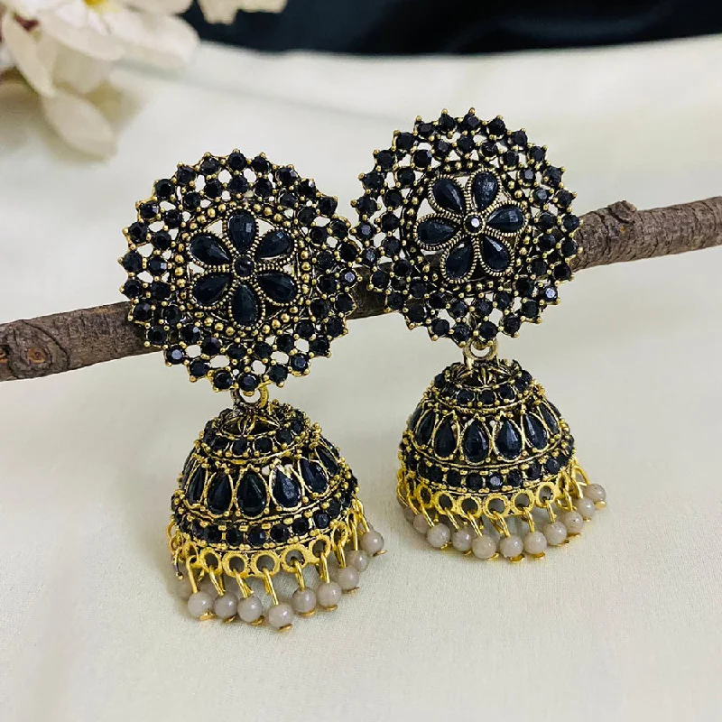 custom diamond earrings for women-Subhag Alankar Black Attractive Kundan earrings For Girls and Women