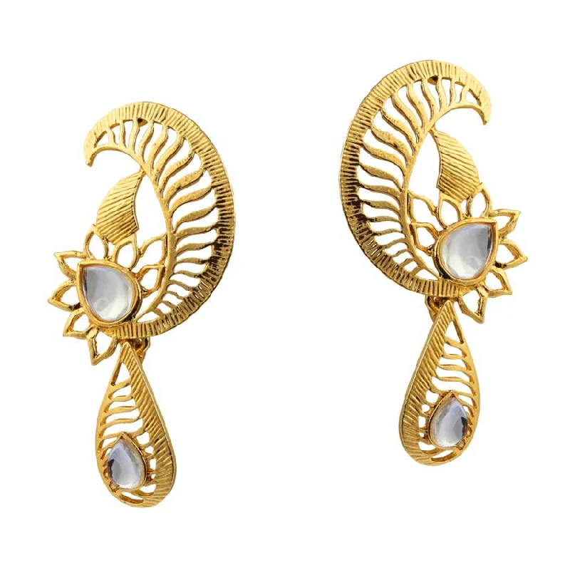 trendy earrings for women-Amina Creation Gold Plated Dangler Earrings