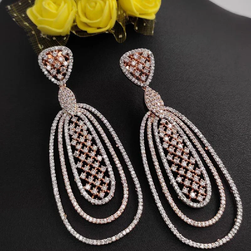 elegant hoop earrings for weddings-Manisha Jewellery American Diamond Earrings