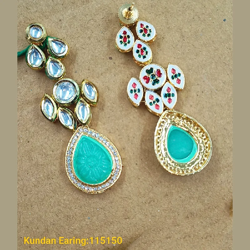 stud earrings for women-Padmawati Bangles Gold Plated Kundan Stone Dangler Earrings