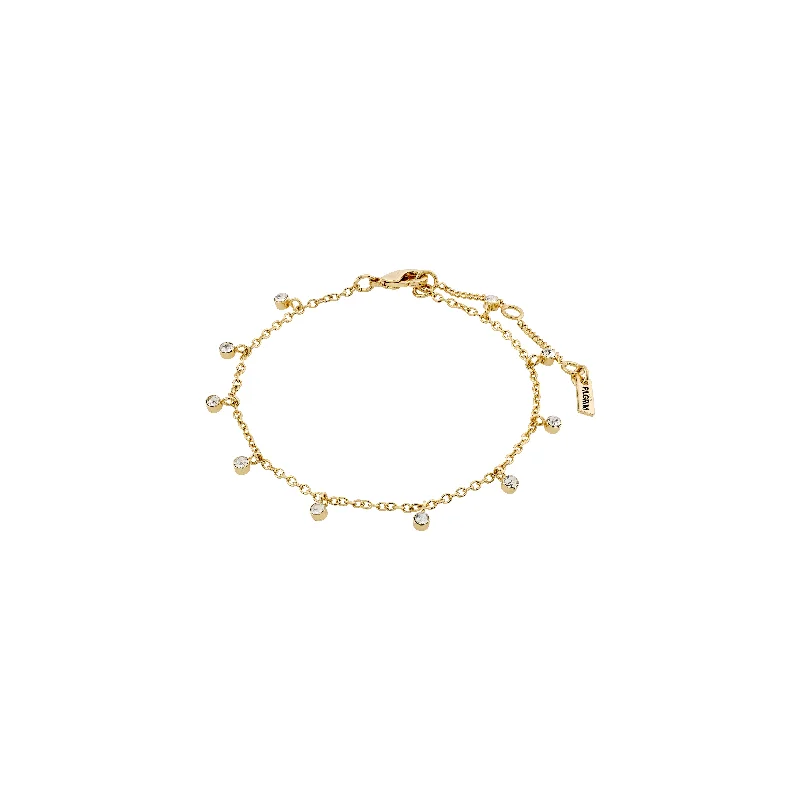 luxury bangles for women-MAJA crystal multi drops bracelet gold-plated